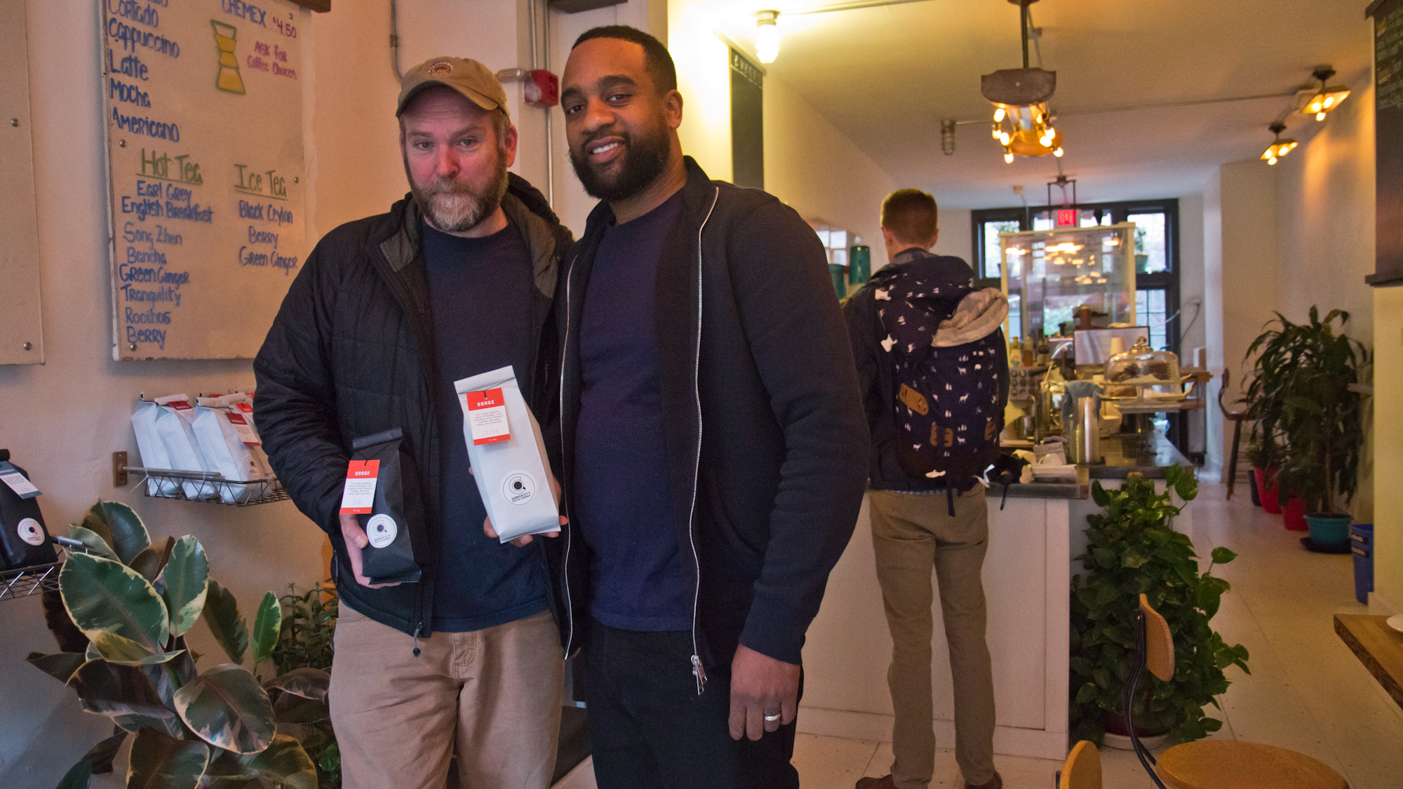  Quaker City co-owners Bob Logue (left) and Christian Dennis. (Kimberly Paynter/WHYY) 