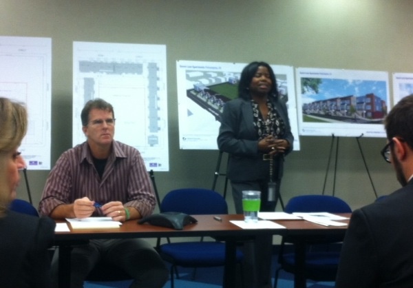 <p><p>HUD division director Monica Hawkins led an October meeting about the project, with updates from PHA officials and archeological consultants. (Amy Z. Quinn/for NewsWorks)</p></p>
