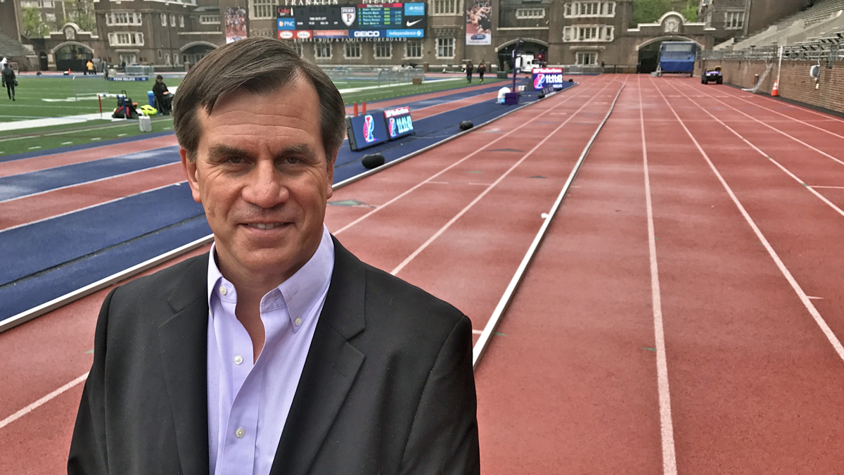  Roger Reina, senior associate athletic director at University of Pennsylvania, is coordinating the Penn Relays events. (Jennifer Lynn/WHYY) 
