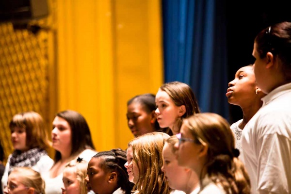 <p><p>The Cook-Wissahickon vocal ensemble does a rendition of "ABC" by the Jackson 5. (Brad Larrison/For NewsWorks)</p></p>
