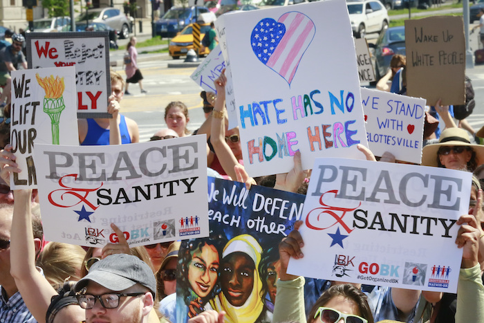 an anti-racist rally
