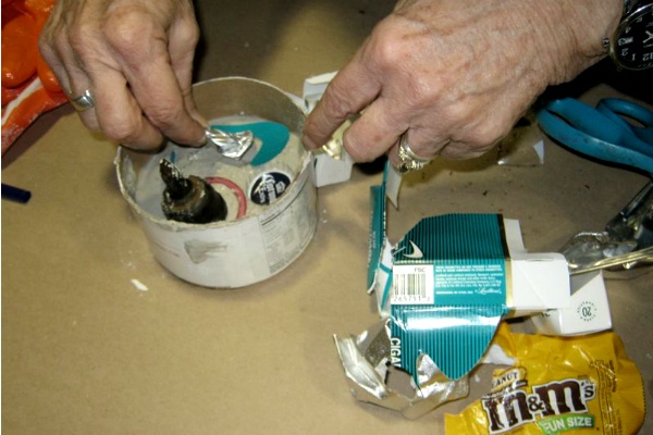 <p><p>Participants used found materials to make their own sculptures. (Alaina Mabaso/for NewsWorks)</p></p>
