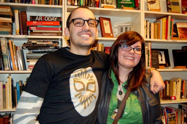 <p><p>Elliott Ridenour, first year MFA student in fiction at Arcadia University, and his roommate, are excited about making connections with other writers at the salons. (Anna Flint/for NewsWorks)</p></p>
