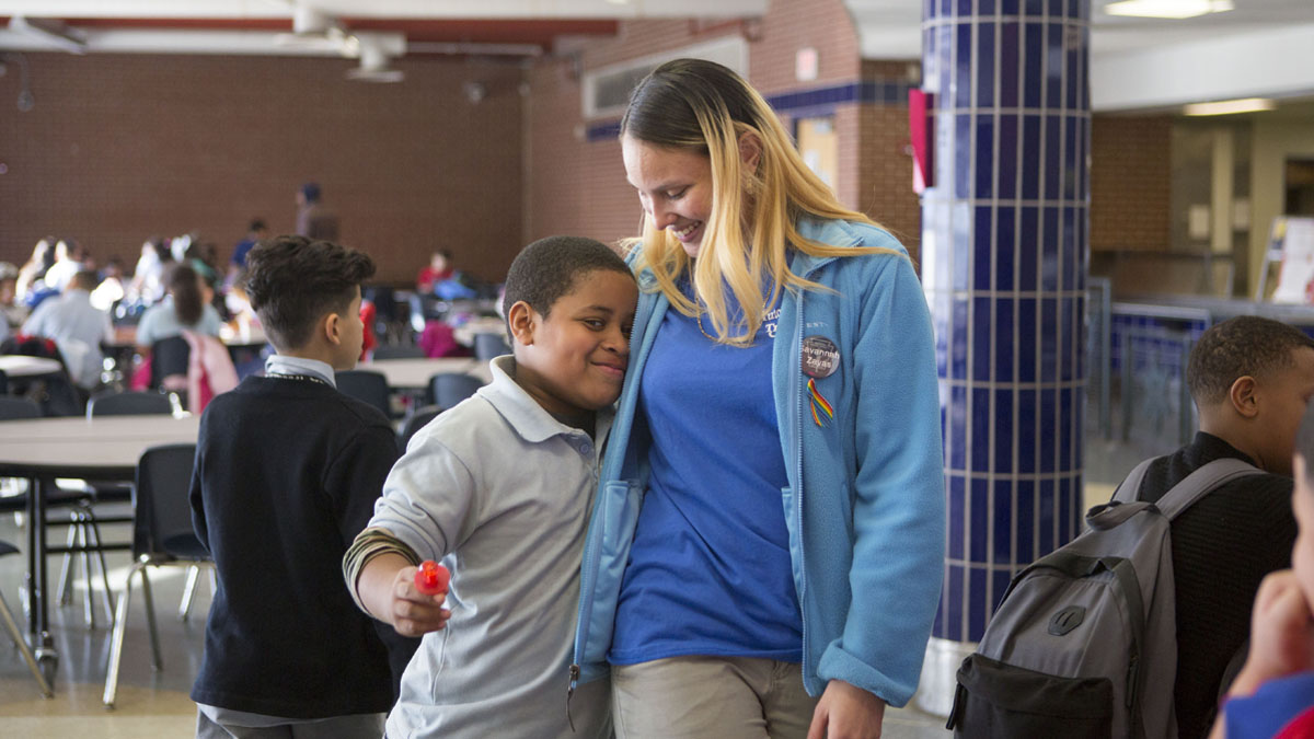  In her after school job, Savannah gravitates towards working with the children. (Jessica Kourkounis/For Keystone Crossroads) 