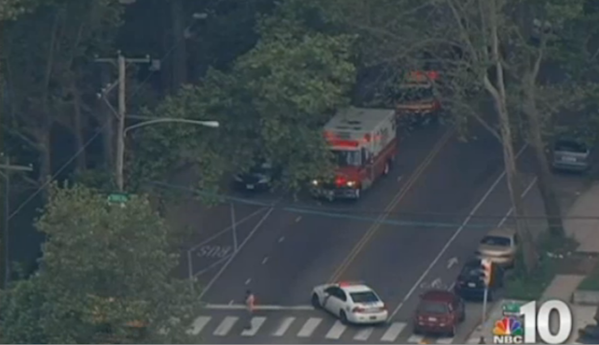  Police respond to one crazy scene. (Photo courtesy of NBC10) 