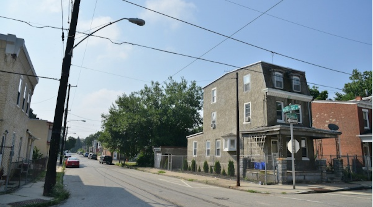  Police say off-duty Philadelphia police officer Marc Brady died after being intentionally struck by a car near this Mt. Airy intersection. (Bas Slabbers/for NewsWorks) 