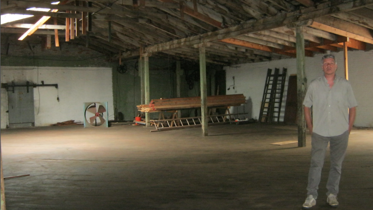  Jim Hamilton gives a tour of what will be the Rittenhouse Soundworks Arts Complex. (Alaina Mabaso/for NewsWorks) 