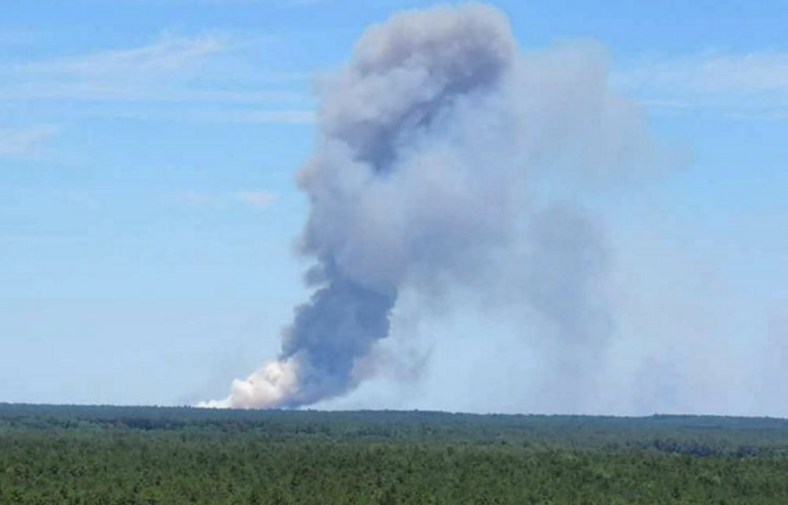 The smoke plume from the Joint Base wildfire as spotted by JSHN Instagram contributor @susiesunshine13 from Wharton Forest's Apple Pie Hill fire tower.