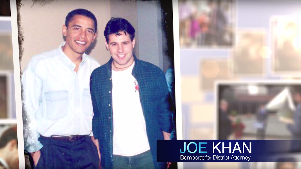  Joe Khan is pictured with a much younger Barack Obama, a professor of Khan's in law school. 