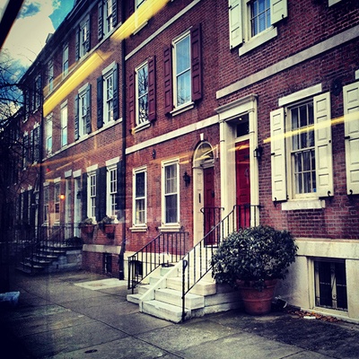 <p><p>The No. 12 speeds past some lovely Locust Street townhomes on an easterly route through Philadelphia. (Emma Fried-Cassorla/Philly Love Notes)</p></p>
