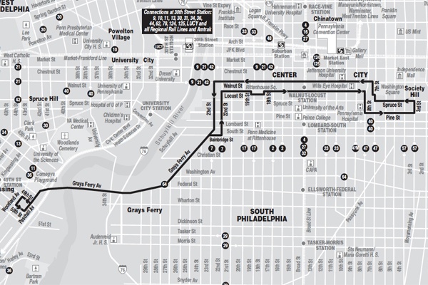 <p><p>Route 12 runs between Southwest Philadelphia and Old City, through Center City. (Emma Fried-Cassorla/Philly Love Notes)</p></p>
