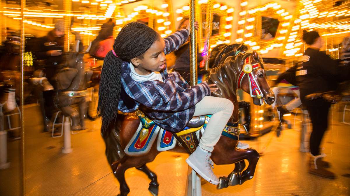 All of Franklin Square's regular attractions are open until 8 p.m. during The Franklin Square Holiday and Light Festival, including Square Burger, mini golf, and the carousel.