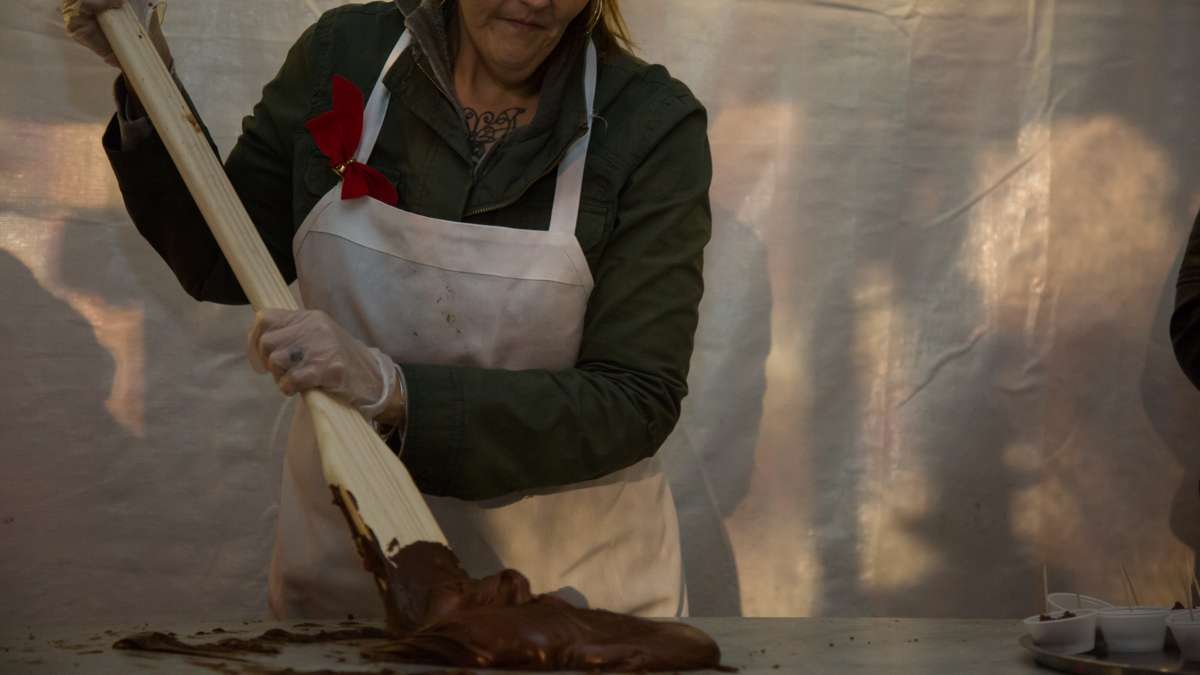 Inside the Ben's Sweets and Treats tent, homemade fudge is made nightly.