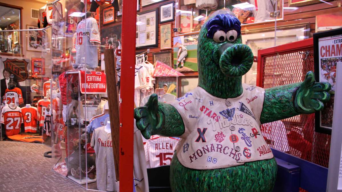 The items on display at the DePace museum, about 15 percent of the total collection, focus on Philly sports. (Emma Lee/WHYY)