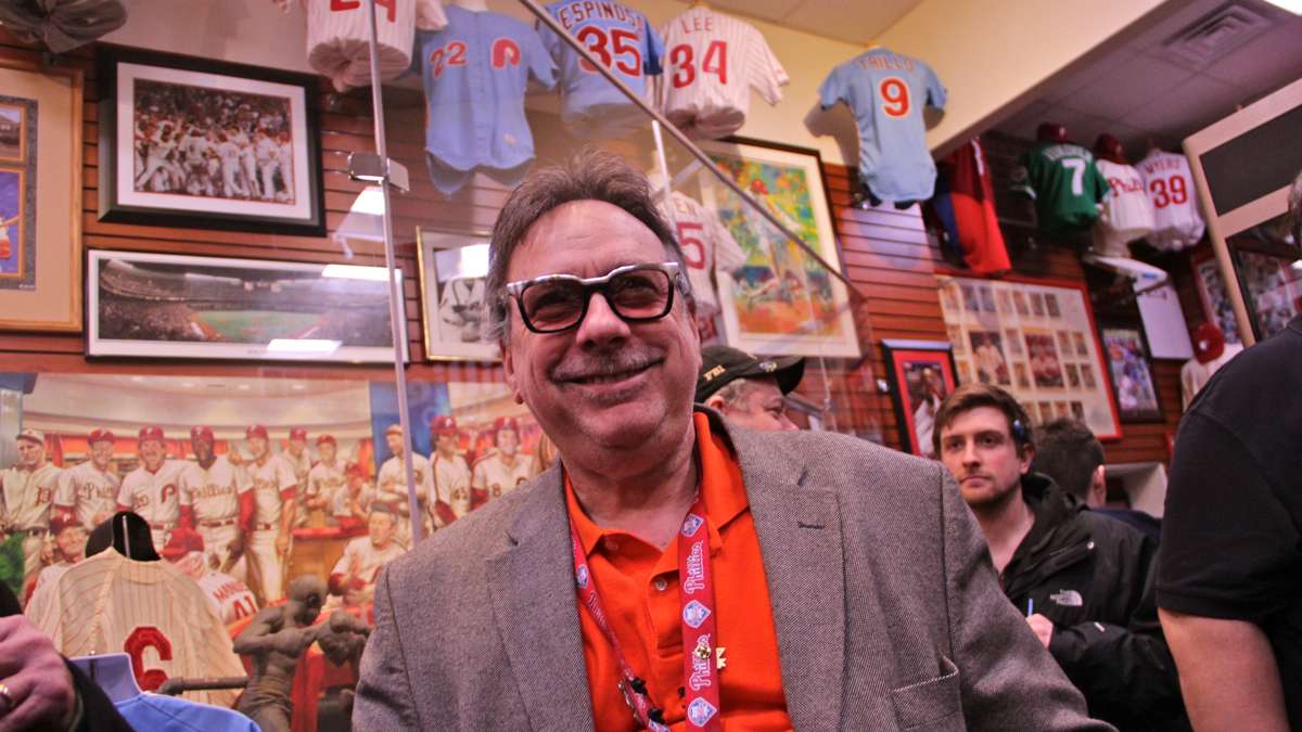 Dr. Nicholas DePace grins as his museum fills with fans and well-wishers on opening night. (Emma Lee/WHYY)