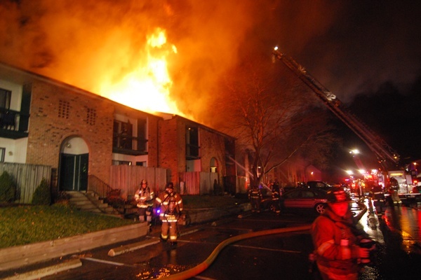 <p><p>One person was injured in the fire that damaged several units.  (John Jankowksi/for NewsWorks)</p></p>
