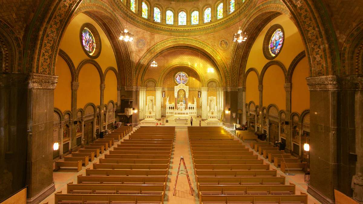 The once dilapidated Francis de Sales Roman Catholic Church has been restored to its original beauty. (Nathaniel Hamilton/for NewsWorks)