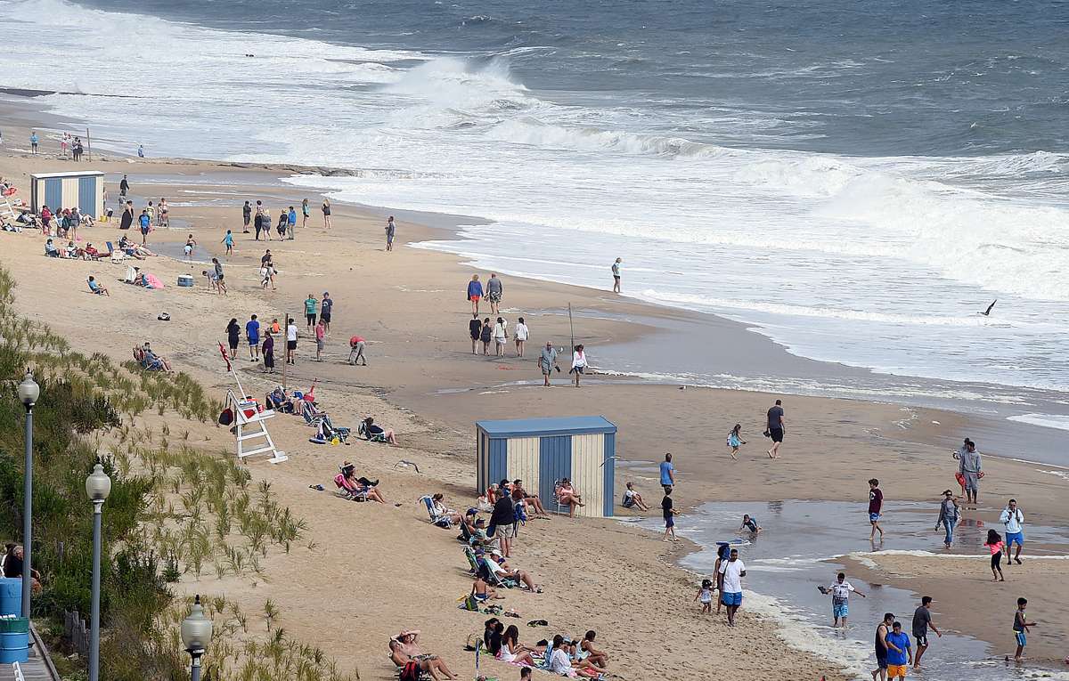 Tropical Storm Hermine passed by the Delaware Coast over Labor Day Weekend bringing wind, rain and high surf with dangerous rip currents, which had the beach totally closed on Saturday after Lifeguards went on duty. Sunday brought a sunny and windy day with rough surf, however the beach was open but the water red flagged for swimming. Beach Erosion occurred as the pounding surf continues to roll up the beach during high tide. Crowds were noticeably down as the storm churned up and out to sea. (Chuck Snyder for NewsWorks)