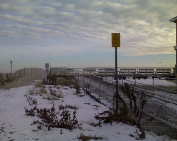 A view from the North end of the Ocean City boardwalk. At the time, it was starting to get cloudy, very windy and cold. (Photo courtesy of Steve Antczak)