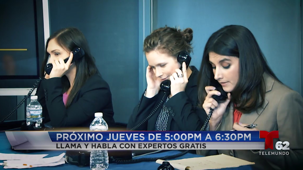  The Spanish-language network Telemundo will hold its third immigration phone bank on Thursday. Callers will be able to speak with local immigration lawyers for free. (Telemundo62 Philadelphia) 