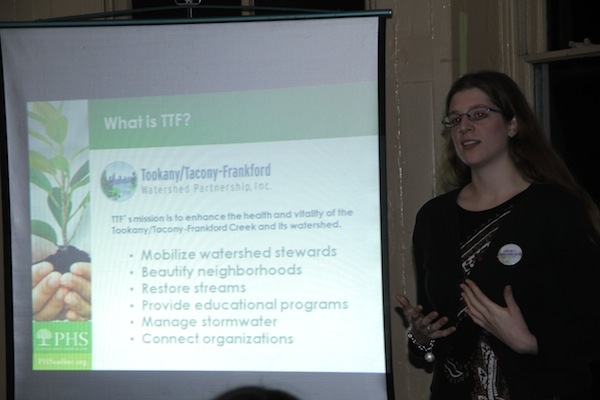 <p><p>Abby Grosslein, an AmeriCorps VISTA tree-campaign organizer, discusses the work of the Tookany/Tacony-Frankford Watershed Partnership, Inc. (Trenae V. McDuffie/for NewsWorks)</p></p>
