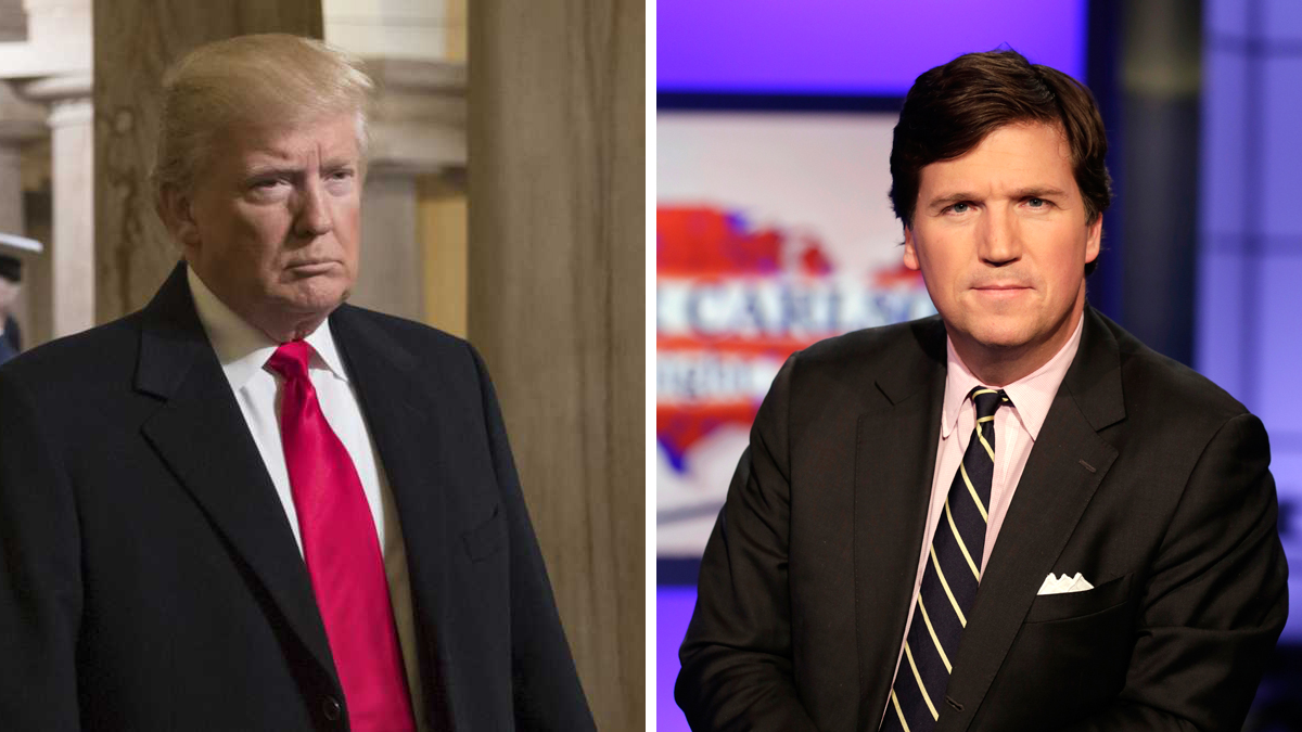  From left: President Donald Trump (AP Photo/J. Scott Applewhite, Pool);  Tucker Carlson, host of 