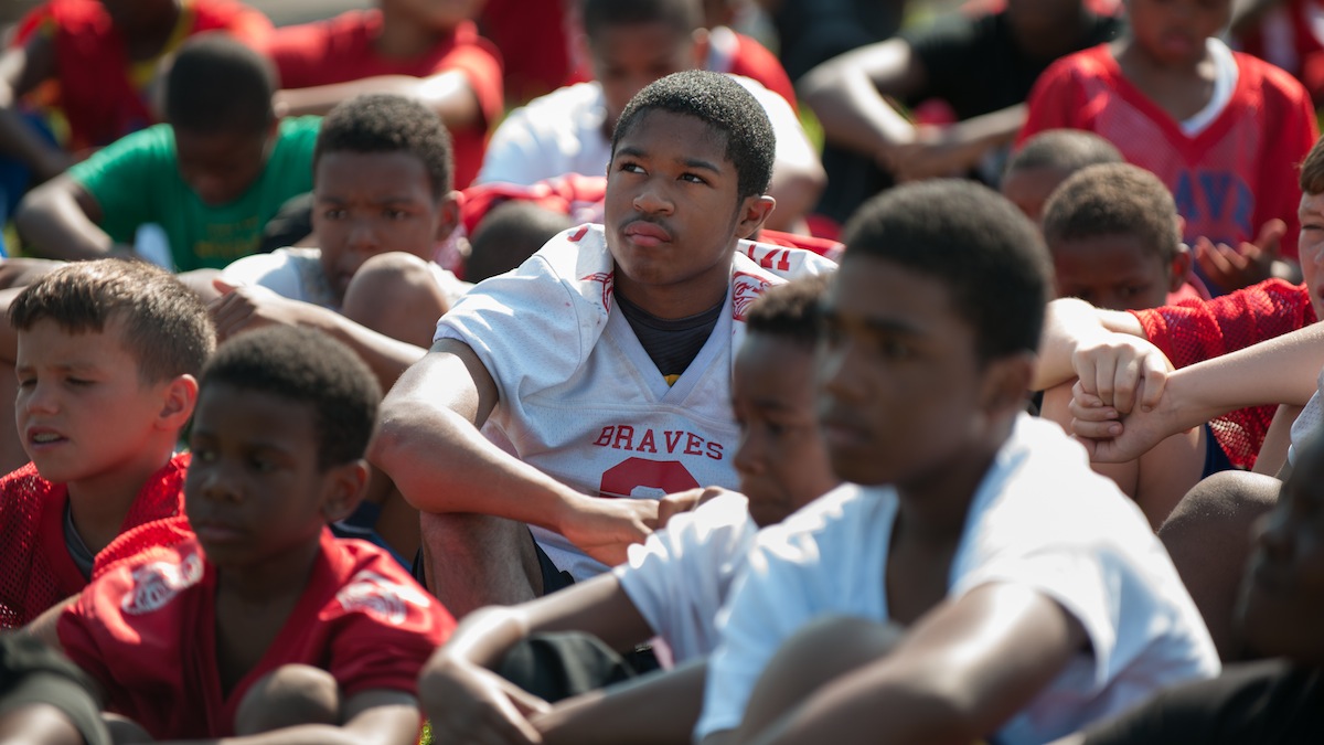 Football players ages 8-14 came from throughout northwest Philadelphia to attend a free youth football clinic on Saturday morning at Mt. Airy's Martin Luther King High School.