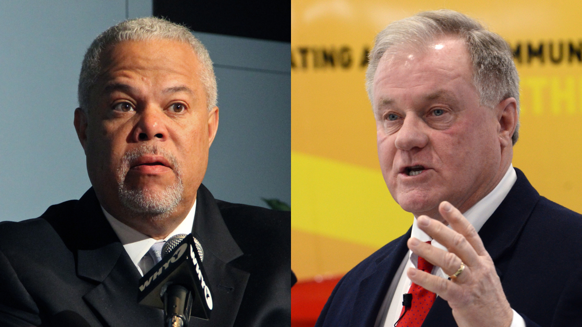  Pennsylvania state Senators Anthony Williams, a Democrat from Philadelphia, (left) and Scott Wagner, a Republican from York County, are working together to reintroduce Clean Slate legislation that would help those with criminal records re-enter society. (Emma Lee/WHYY, Marc Levy/AP) 