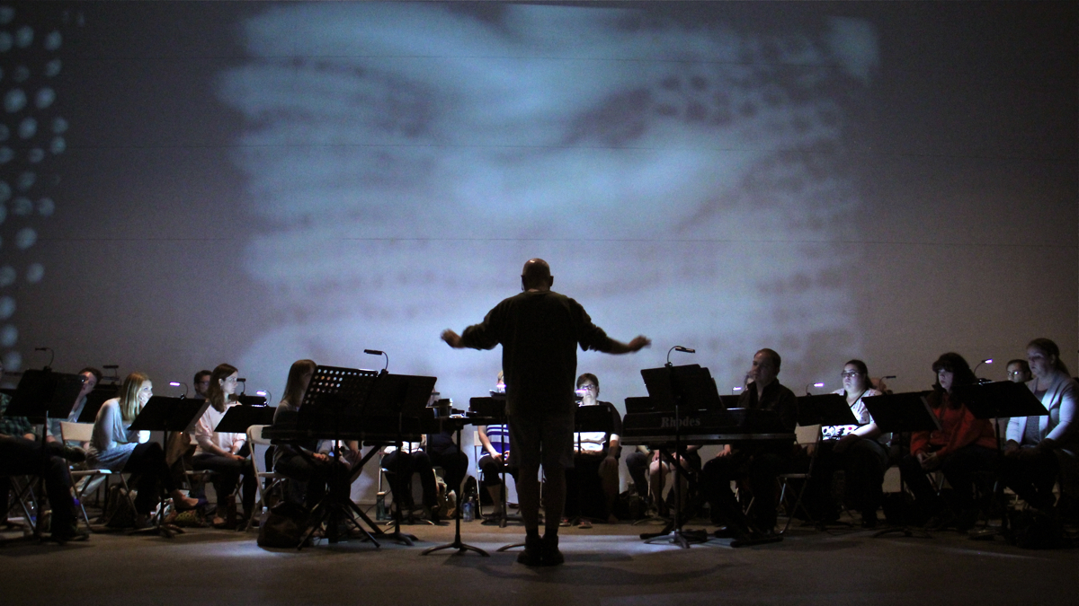 The Crossing choir rehearses at the Crane Arts Center for the premiere of Joshua Stamper's 