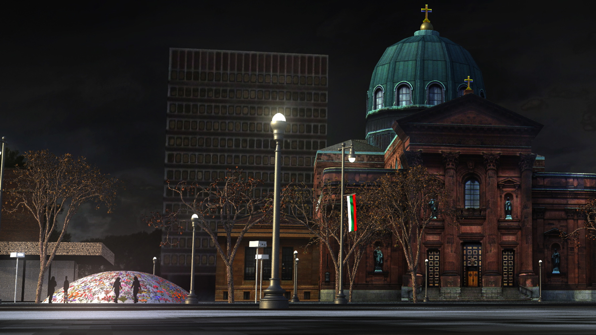  A rendering of ''Winter Fountains for the Parkway'' by Jennifer Steinkamp at Sister Cities Park. The William Penn Foundation will give $1.25 million toward the  public art installation as part of the Benjamin Franklin Parkway celebration.(Courtesy of Jennifer Steinkamp) 