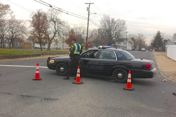 <p><p><span style="font-family: monospace; font-size: 14px;">By mid-afternoon, roads and highways in Paulsboro were reopened, though the street leading to the site of the derailment was still blocked off. (Amy Z. Quinn/for NewsWorks)</span></p></p>
