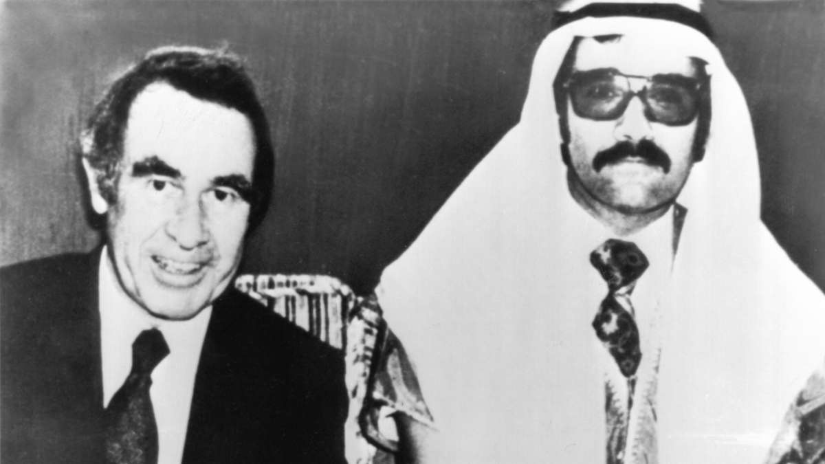Sen. Harrison Williams, D-N.J. is pictured here FBI agent Richard Farhardt posing as an Arab sheik called Yassir Habib. (AP Photo)