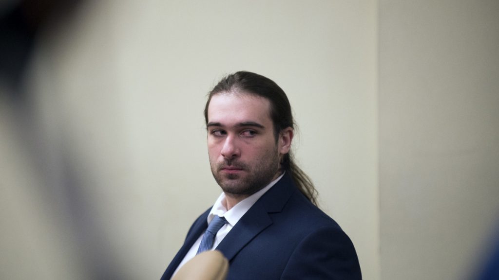 Child Found Dead Man with ponytail in blue suit