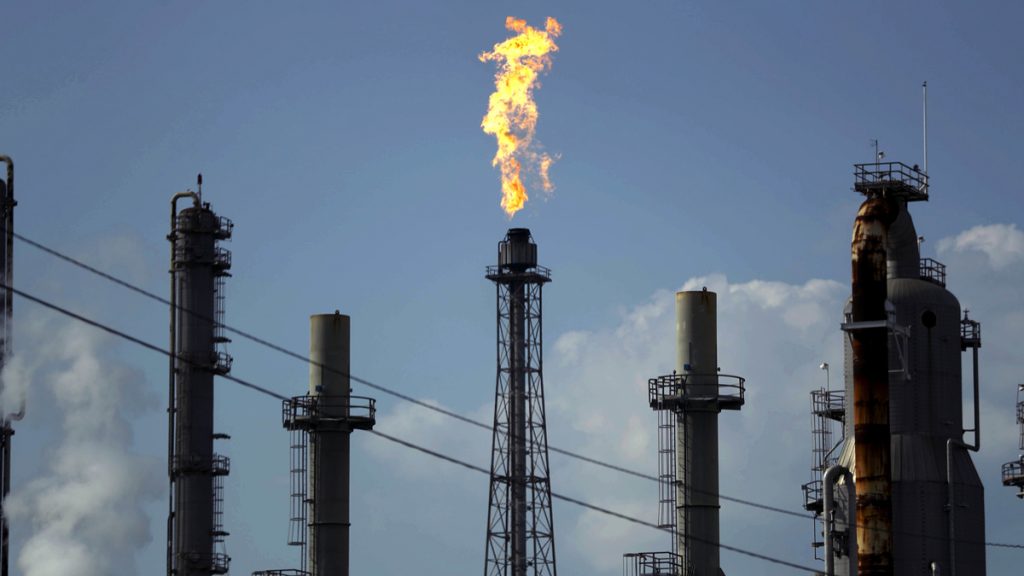 apfuelspillharveyx1200 In this Thursday, Aug. 31, 2017, file photo, a flame burns at the Shell Deer Park oil refinery in Deer Park, Texas. Companies have reported that roughly two dozen storage tanks holding crude oil, gasoline and other fuels collapsed or otherwise failed during Harvey, spilling a combined 140,000 gallons of fuel, according to an Associated Press analysis of state and federal accident databases. Federal rules require companies to be prepared for spills, but don't require them to take any specific measures to secure the massive fuel storage tanks at refineries and oil production sites that are prone to float and break during floods. (Gregory Bull/AP Photo, file)