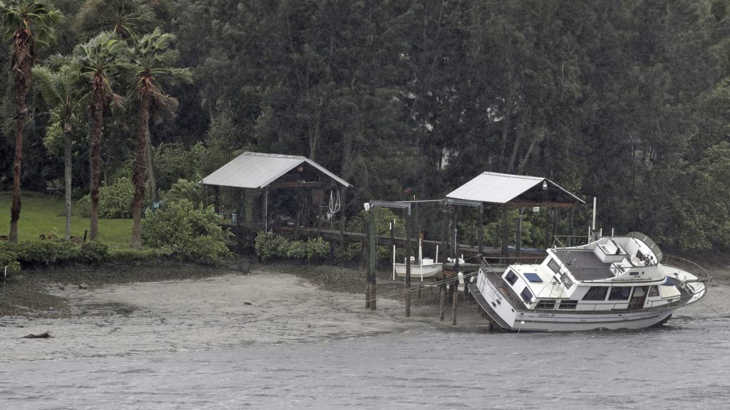 apirmatampabayemptyx1200 A boat rests on its side in what is normally six feet of water in Old Tampa Bay, Sunday, Sept. 10, 2017, in Tampa, Fla. Hurricane Irma, and an unusual low tide pushed water out into the Gulf of Mexico. (Chris O'Meara/AP Photo)