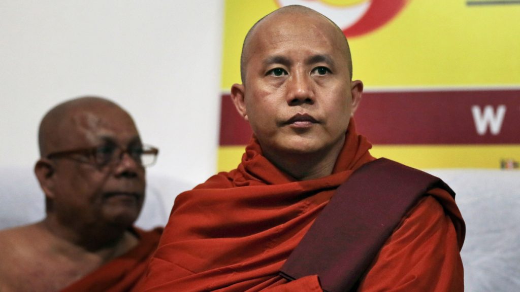 apmonkx1200 Myanmar’s radical Buddhist monk Ashin Wirathu attends a media briefing in Colombo, Sri Lanka, Tuesday, Sept. 30, 2014. (Eranga Jayawardena/AP Photo)