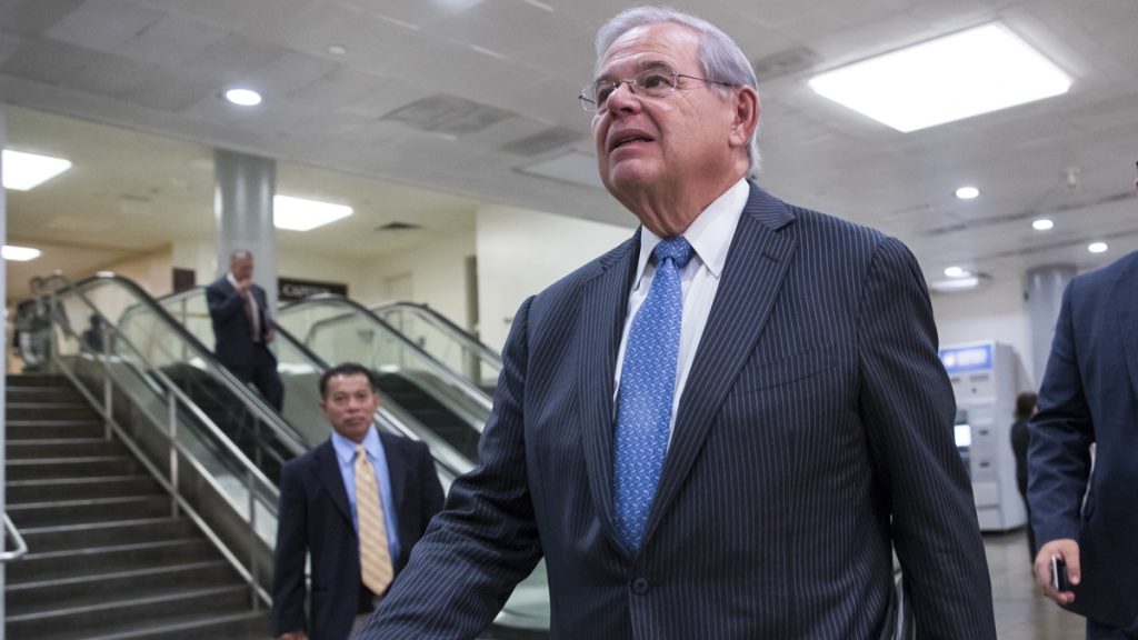 l_apmenendezx1200-2 In this Aug. 2, 2017 file photo, Sen. Bob Menendez, D-N.J., arrives on Capitol Hill Washington, for a closed-door meeting with Secretary of State Rex Tillerson and Defense Secretary James Mattis. (J. Scott Applewhite/AP Photo, File)