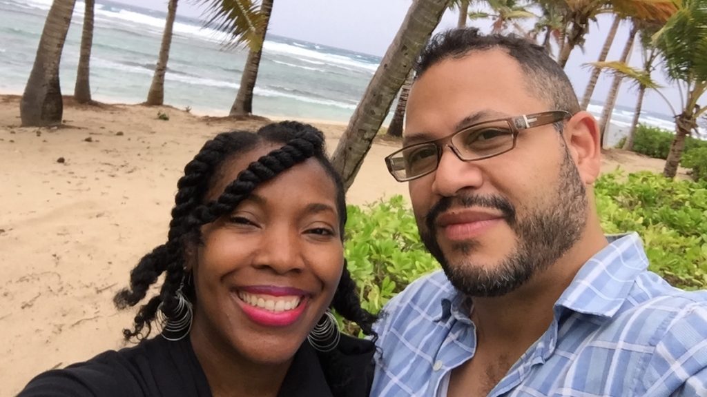 Essence Williams and Juan Ramos Essence Williams and fiancé Juan Ramos are shown on St. Croix in the Virgin Islands