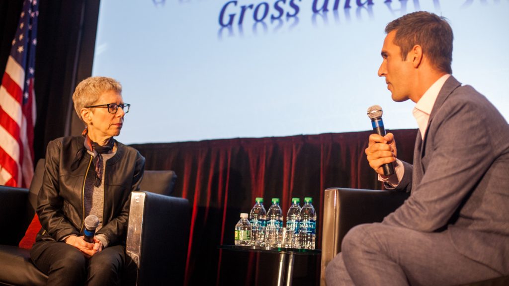 nlgja_terry_grossx1200 Terry Gross, host of NPR's Fresh Air, is interviewed by Ari Shapiro of NPR's All Things Considered at The National Lesbian and Gay Journalists Association's annual conference. (Brad Larrison for NewsWorks)
