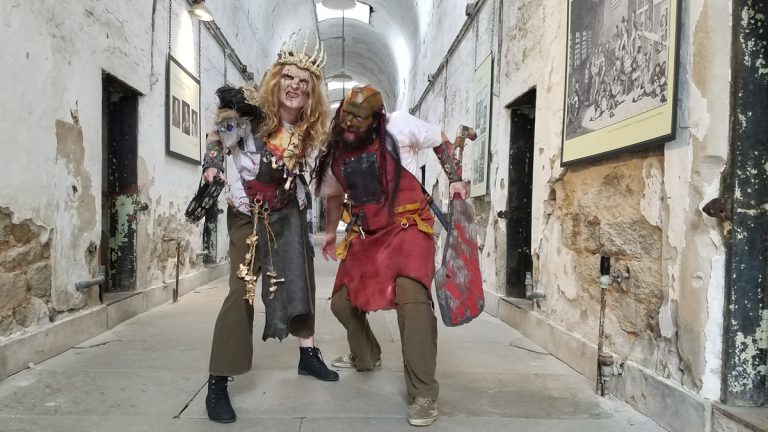 Actors perform as denizens of Blood Yard, a new element of Eastern State Penitentiary's 
