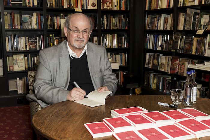 Author Salman Rushdie poses for photographers at a signing for his new book 'Home',  in London, Tuesday, June 6, 2017. (Photo by Grant Pollard/Invision/AP)