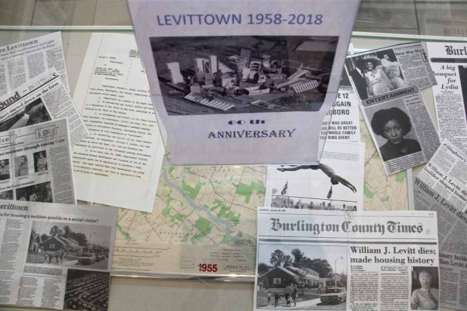 A display at the Willingboro Public Library looks to thje 60th anniversary of New Jersey's Levittown. (Emma Lee/WHYY)