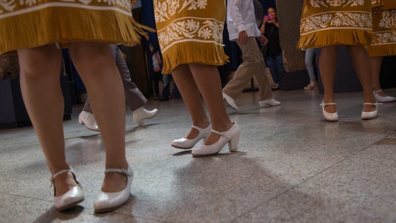 Dancers from Ballet Folklorico Yaretzi perform traditional Mexican folk dances at Penn Museum's annual Day of the Dead celebration