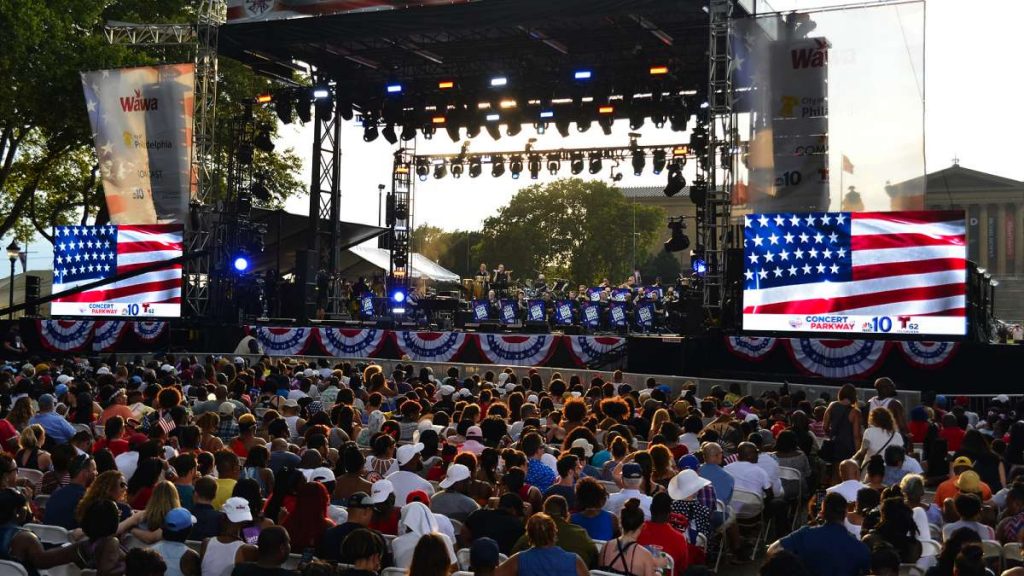 20170704_july4th_concert_bs1303_20170704_1775449859 The seated section of the audience enjoys the music during the Fourth of July concert on the Parkway.