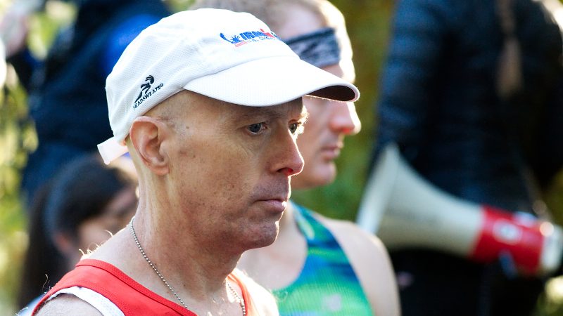 Kevin Peters, of West Mt. Airy, prepares for the start of the WXPN 5K, on Sunday. (Bastiaan Slabbers for WHYY)