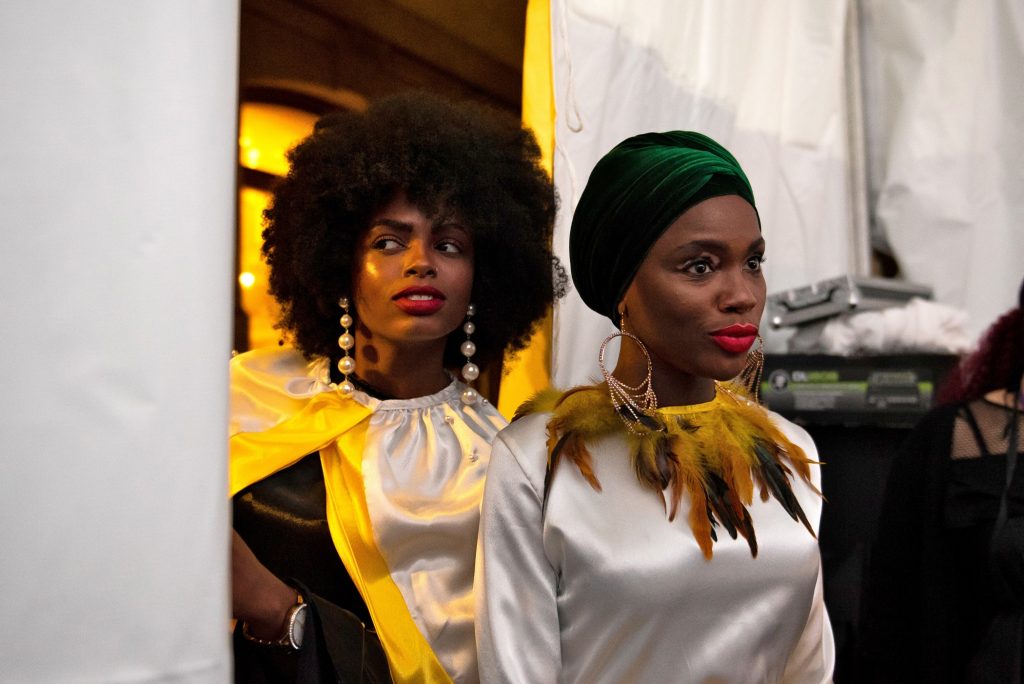 20180928_WHYY_Philly Fashion Week_D750_211 Models pose before walking the runway.