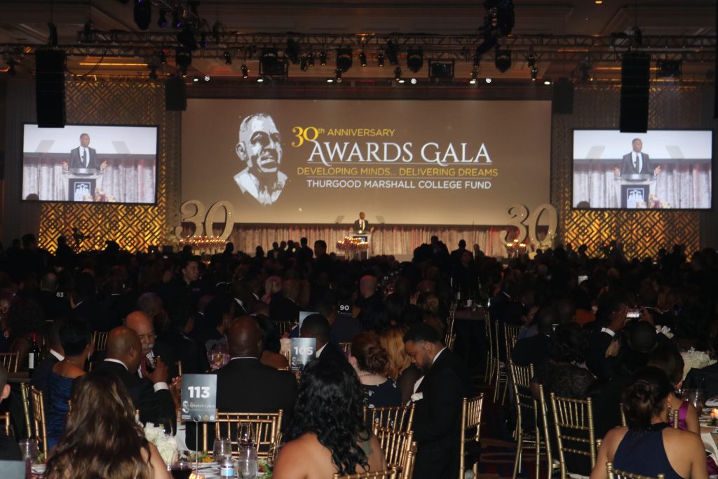DSU Harry Williams Thurgood Marshall Delaware State University President Harry Williams announced his plans to join the Thurgood Marshall College Fund as he received the group's Educational Leadership Award at the TMCF 30th Anniversary Awards Gala. in Washington, D.C. (Nichelle Polston/WHYY)