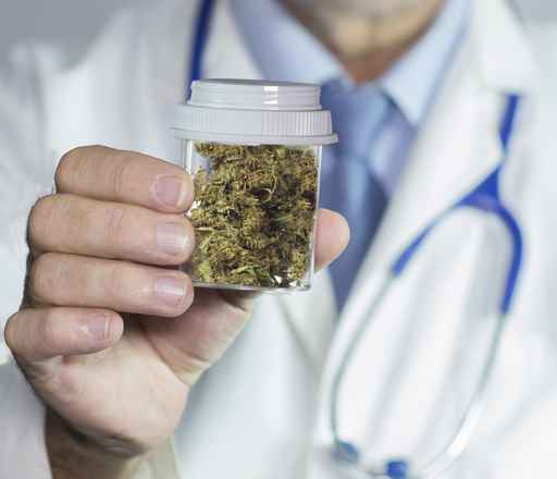 Medical marijuana from the Doctor Doctor holding medical marijuana