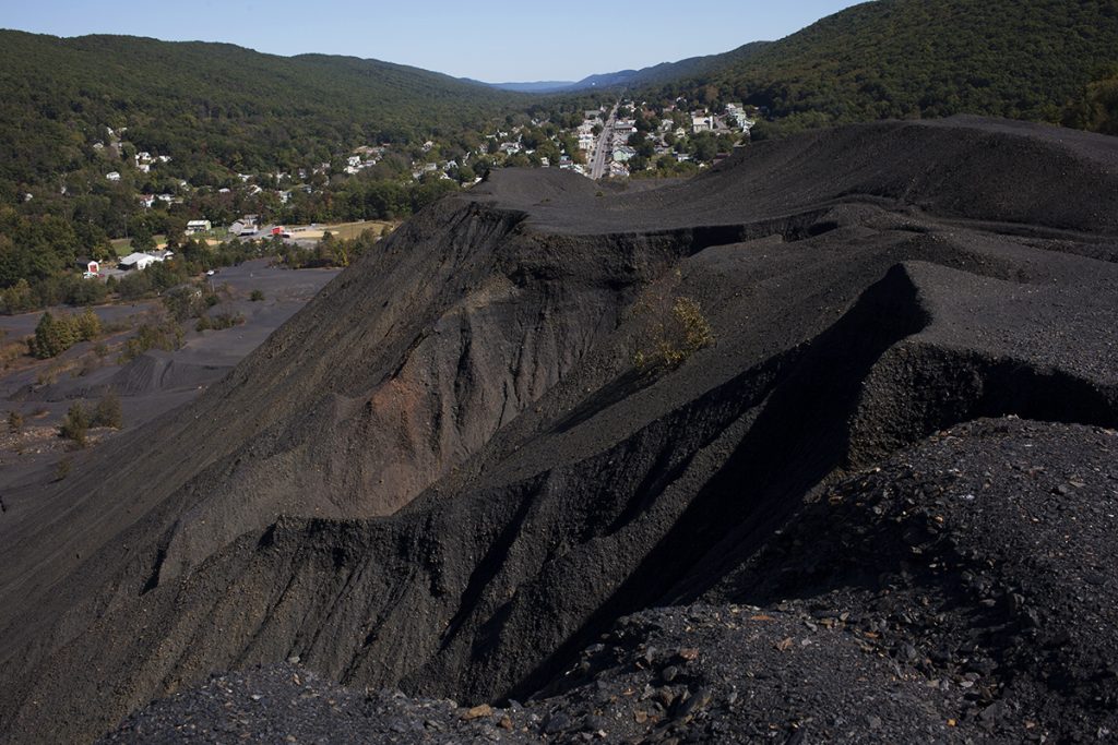IMG_3315 – low res Coal Hill, a pile of coal on the outskirts of Trevorton, in Central Pennsylvania, is a testament to the old industry here and a reminder that companies didn't clean up when they finished mining. (Irina Zhorov/WHYY)