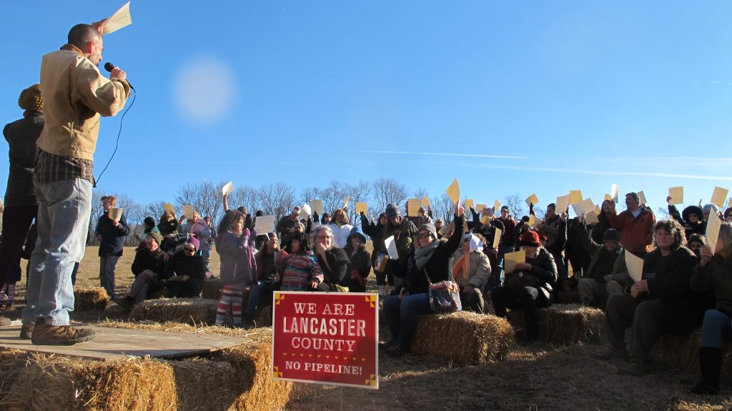IMG_5805 Protesters gathered in January to ceremonially burn the environmental impact statement for the Atlantic Sunrise pipeline.